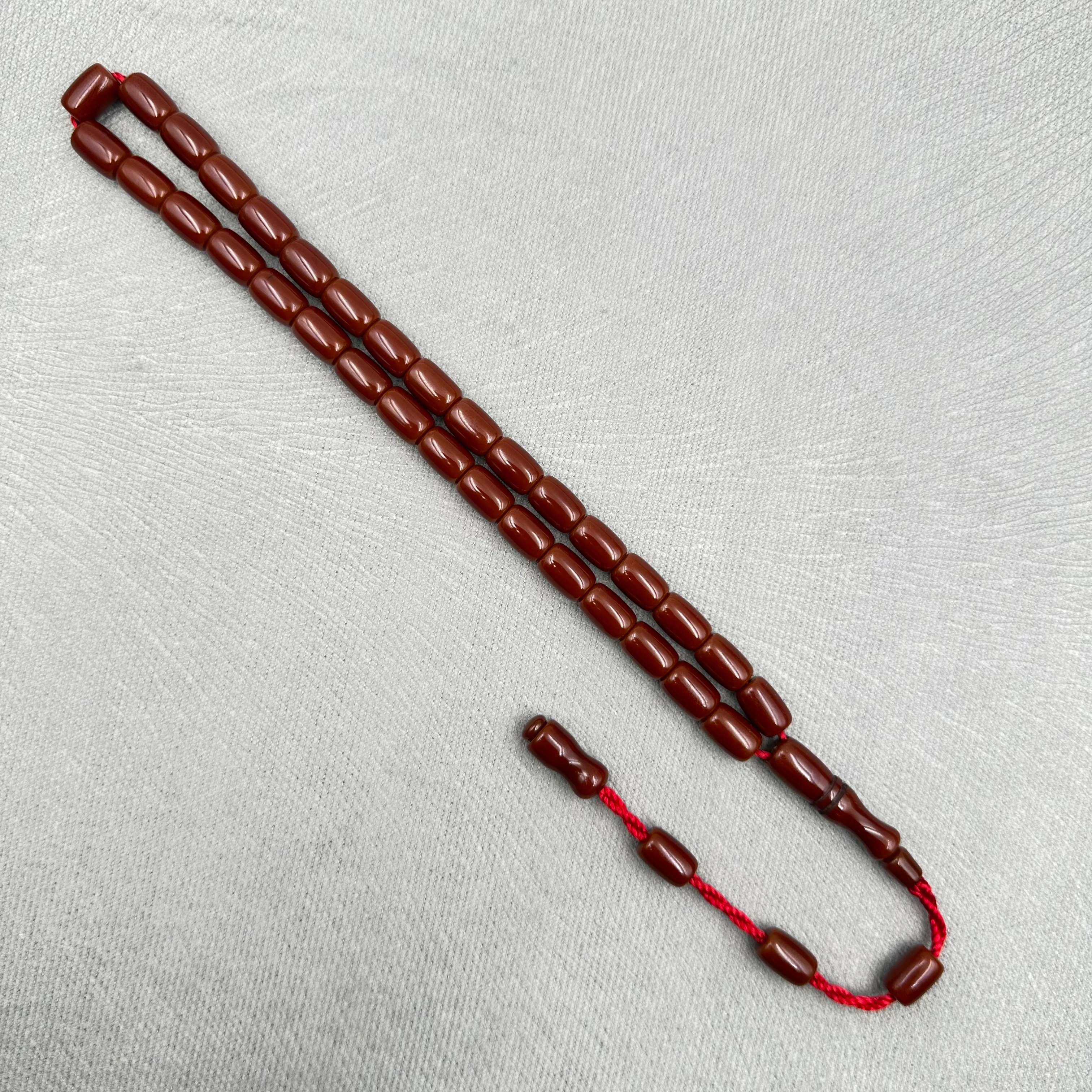 Kestane Kahverengi Parlak Kapsül Kesim Sıkma Kehribar Tespih